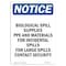 Signmission OSHA Notice Sign, Biological Spill Supplies PPE, 10in X 7in Rigid Plastic, 7" W, 10" H, Portrait OS-NS-P-710-V-10359 - alternate 1